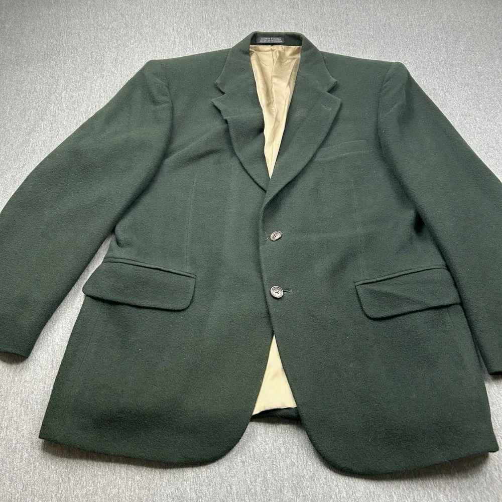 Stafford Options 100% Camel Hair Blazer Mens 42R Green Two Button Sport‎ Coat